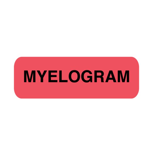 Nevs Position Labels - Myelogram 1/2" x 1-1/2" White w/Red & Black XP-460 - main